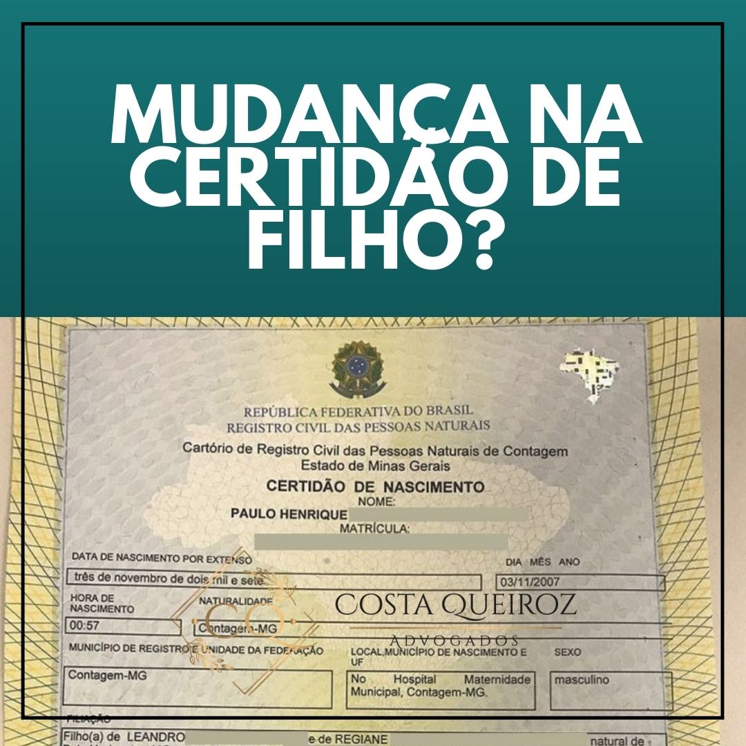 Leia mais sobre o artigo MUDANÇA NA CERTIDÃO DE FILHO – Projeto permite a pais divorciados atualizar nome nas certidões dos filhos